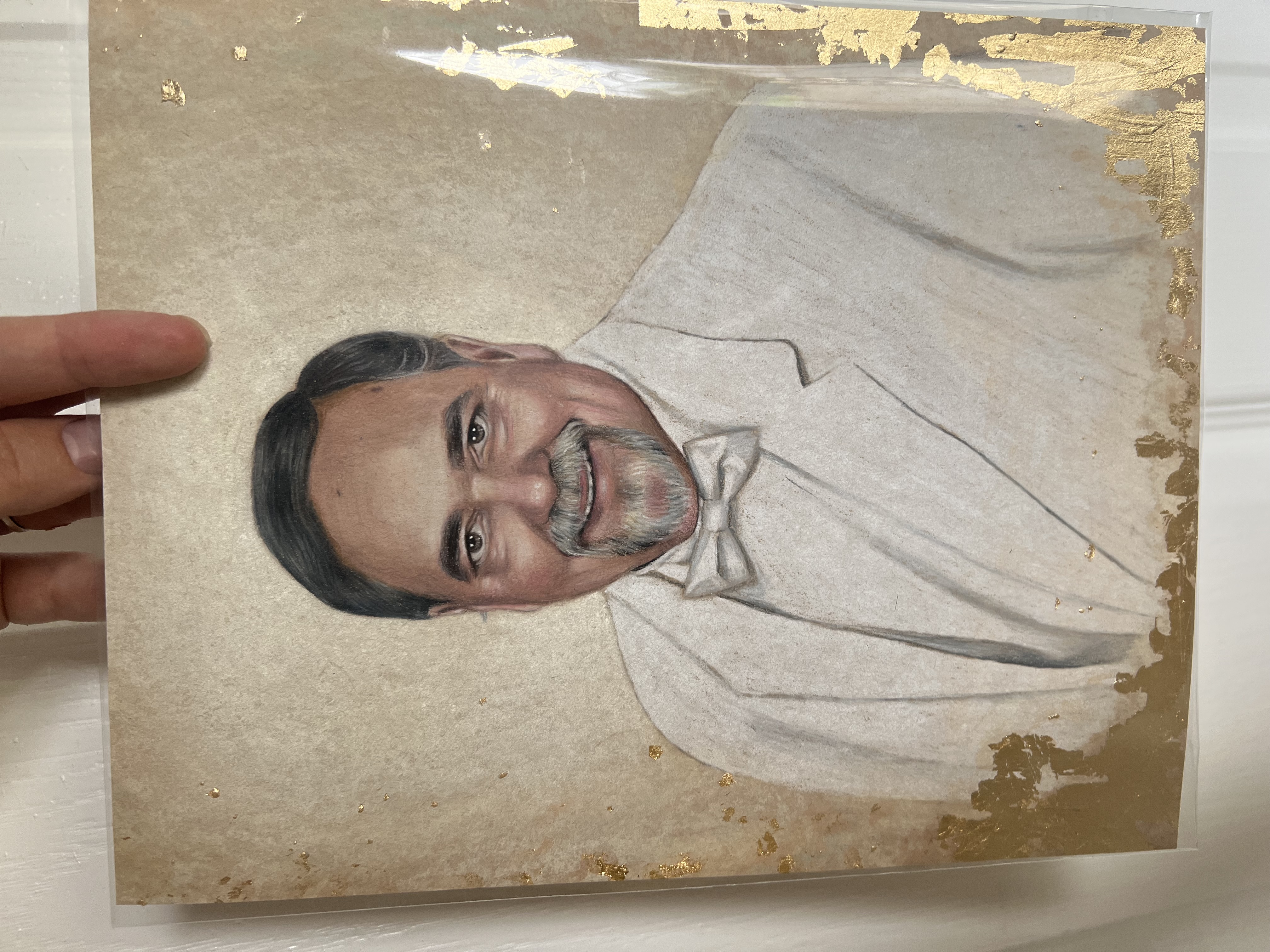 Loss portrait with gold leaf